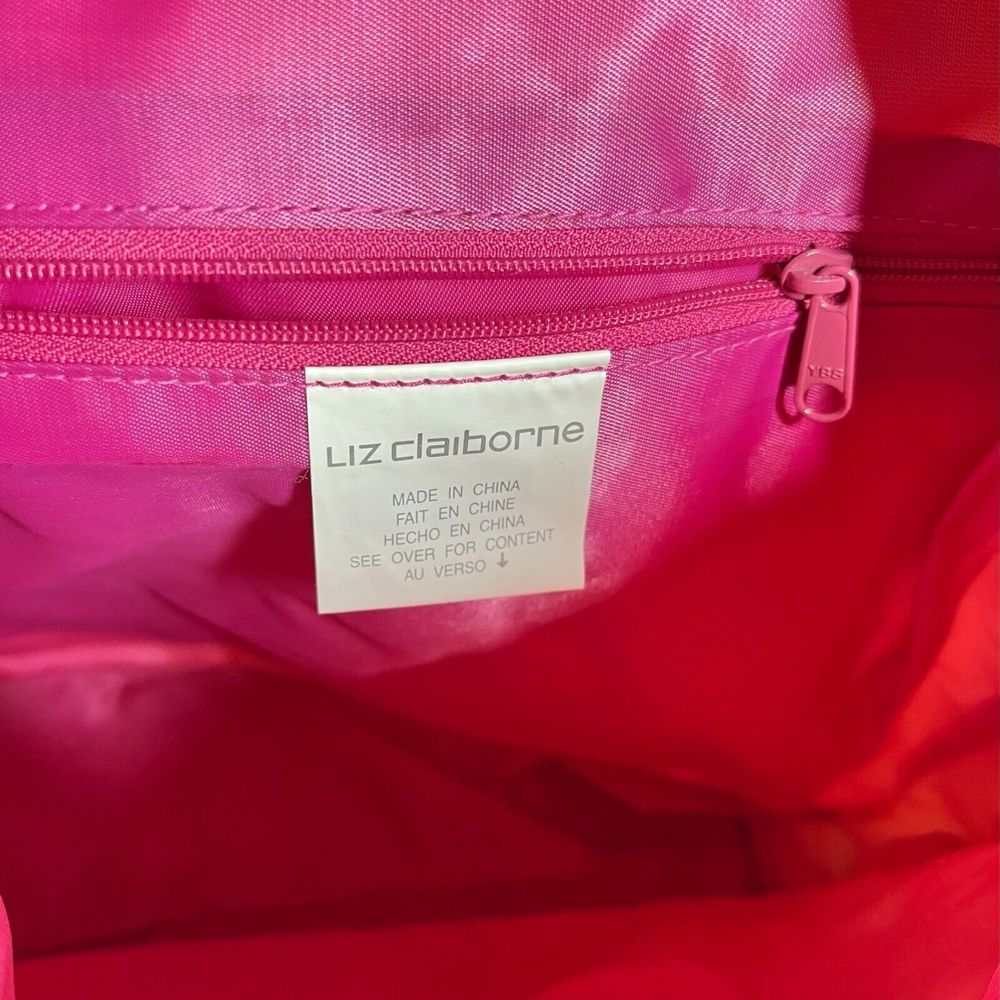 Liz Claiborne Shoulder Bag Size M Gold Animal Print Pink Lining Zipper Casual - Picture 8 of 11